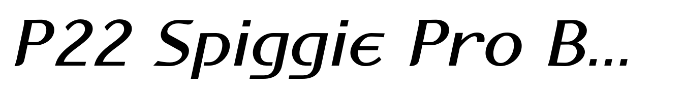 P22 Spiggie Pro Bold Italic